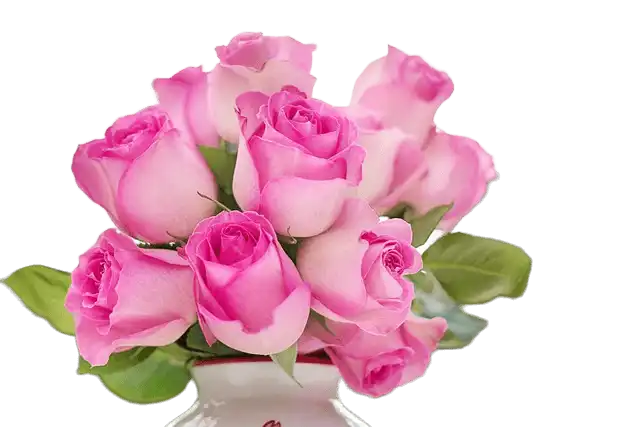 rózsaszinű csokor vázában