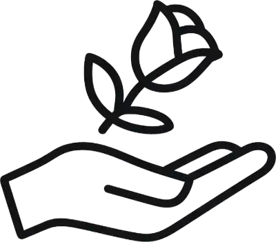 rózsaszál a tenyéren